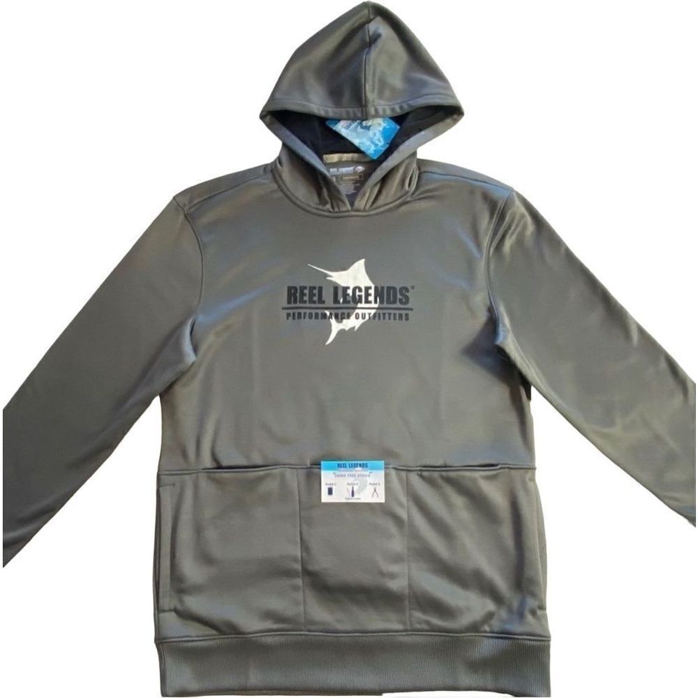 REEL LEGEND Men’s MEDIUM GRAY Hands Free Hoodie